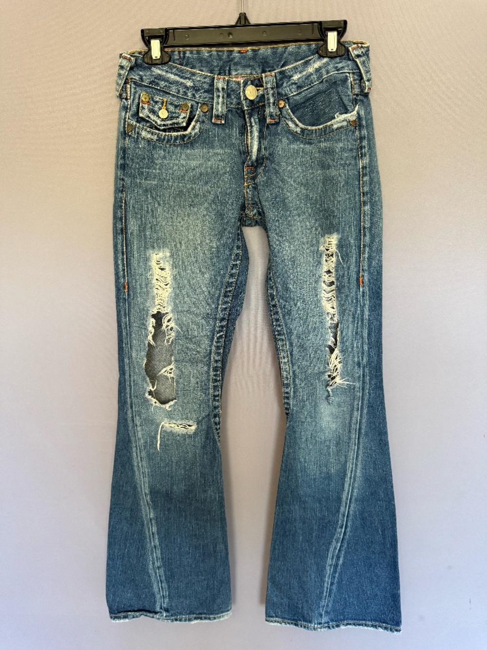True Religion Distressed Flare Jeans — Size 27